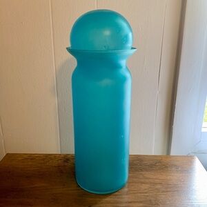 VTG Mid Century Blue Country Orig INC Columbia Glass Vase Canister pottery barn